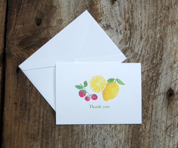 Lemon raspberry thank you note