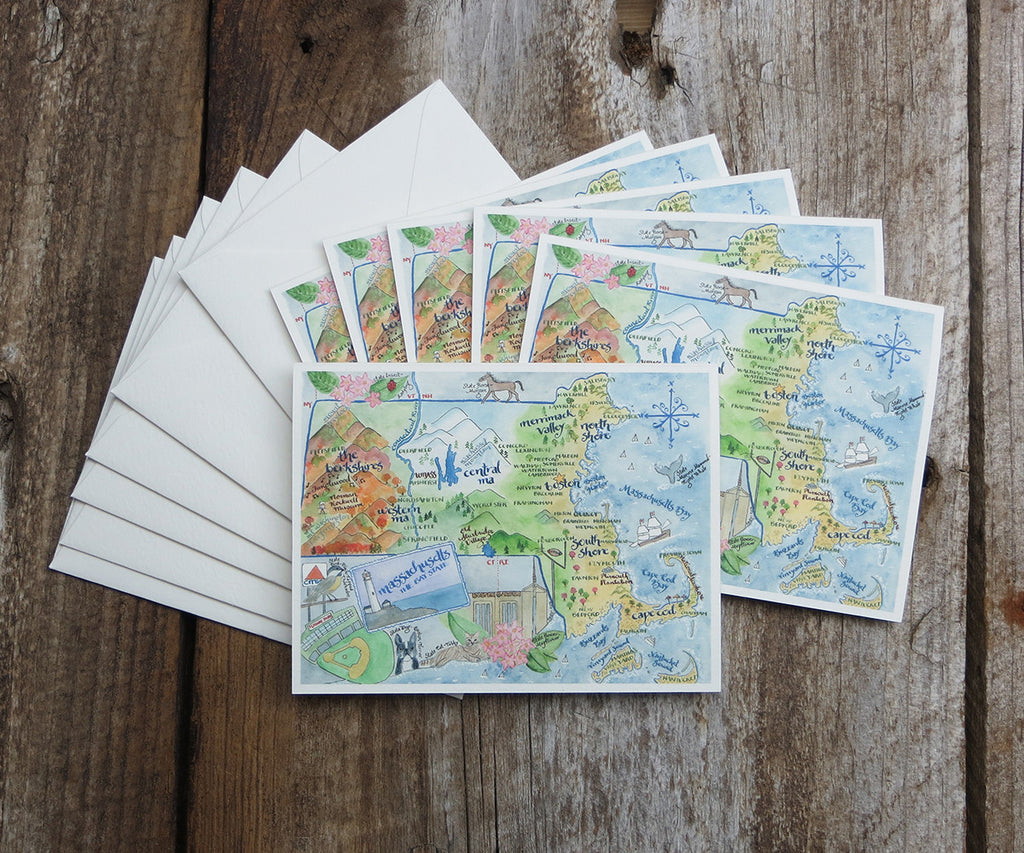 Massachusetts note card