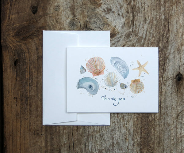 Sea shells thank you note