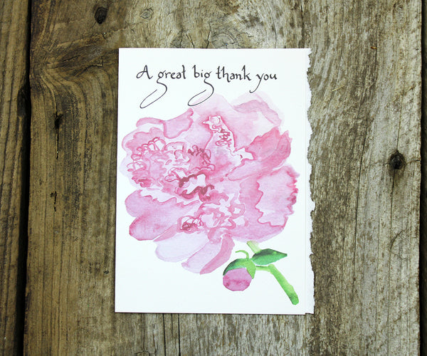 Peony Thank You Card