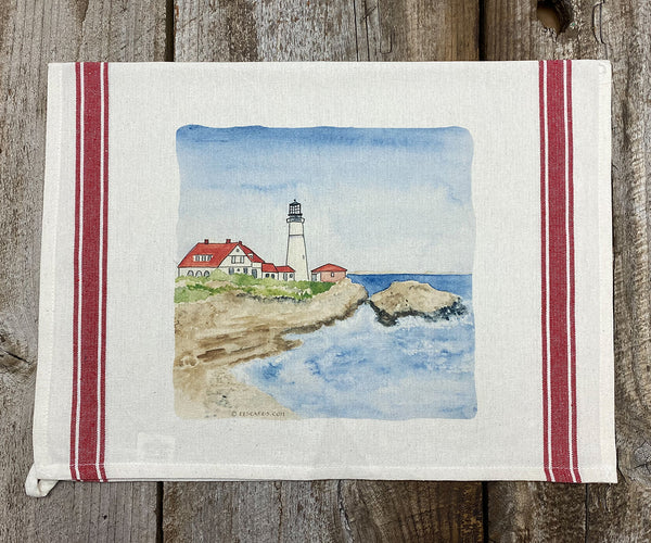 Portland Head Light Tea Towel