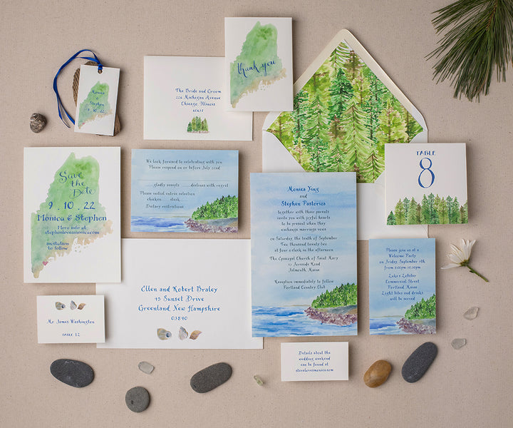 Rocky Shore wedding invitation full suite
