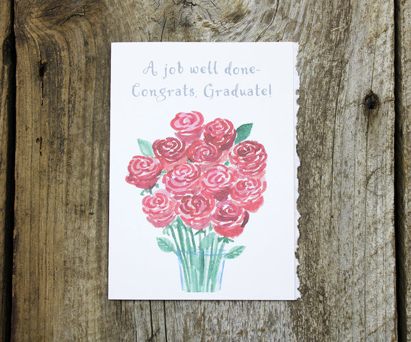 Rose Bouquet Graduation Card