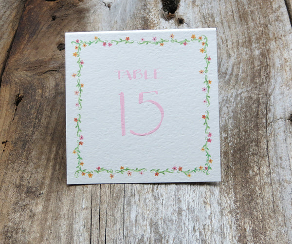 Floral Border Table Signs