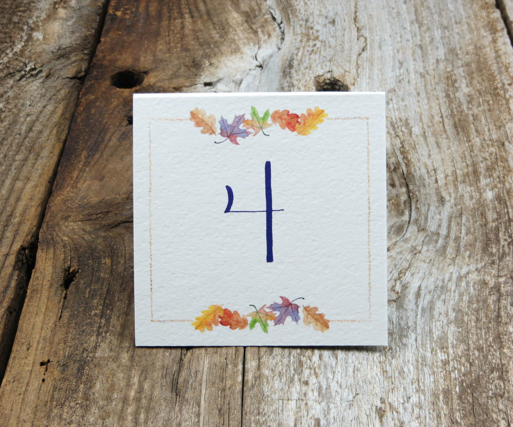 October Leaves Table Signs