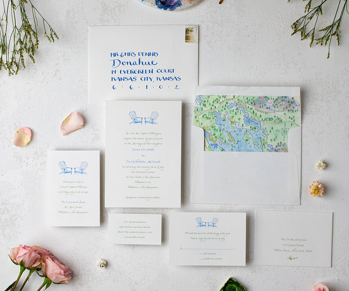 Adirondack chair wedding invitation