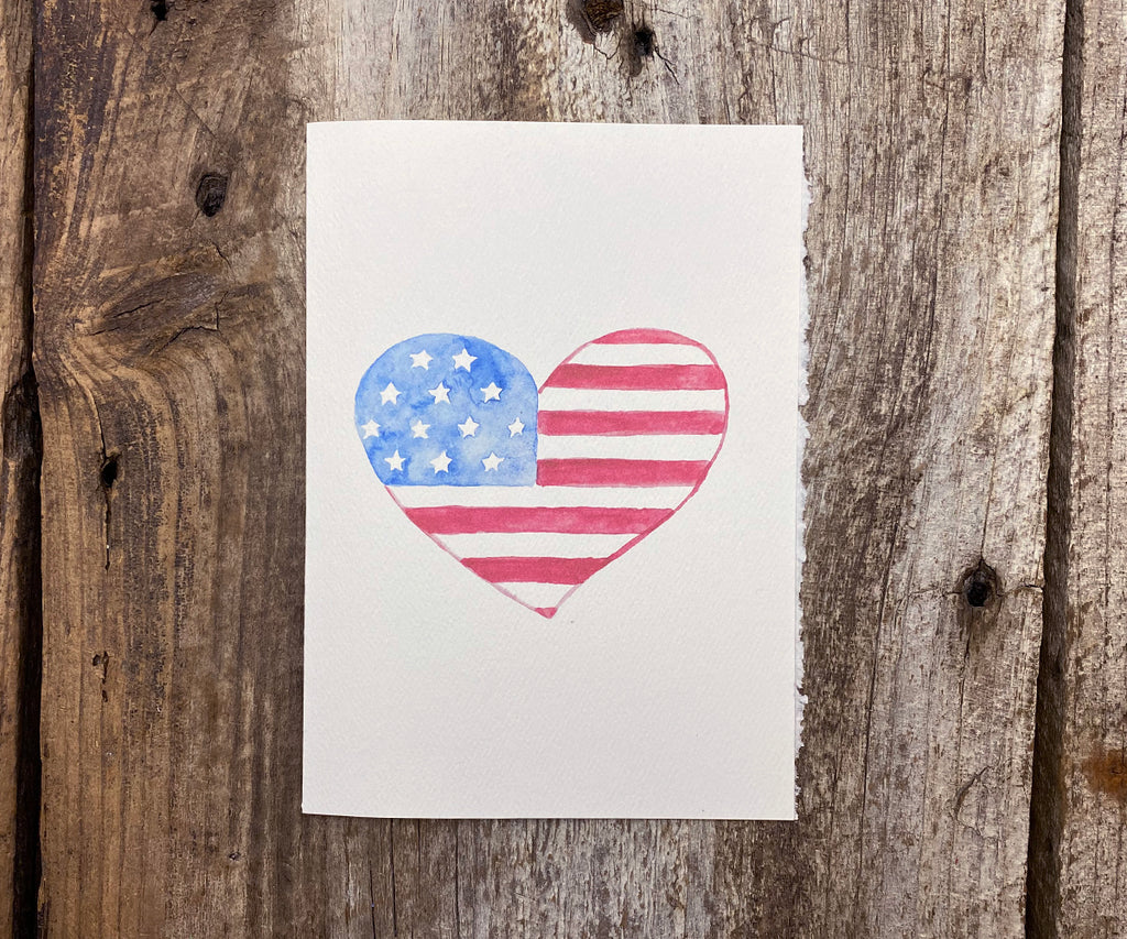 American flag heart