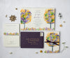 Autumn trees with ferns wedding invitation