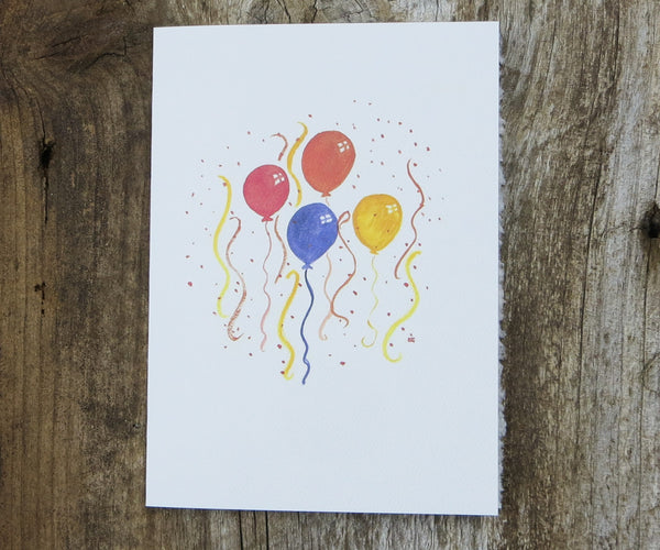 balloons with confetti card