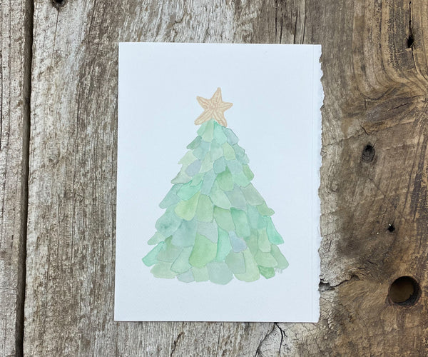 Beach Glass Tree Holiday Card