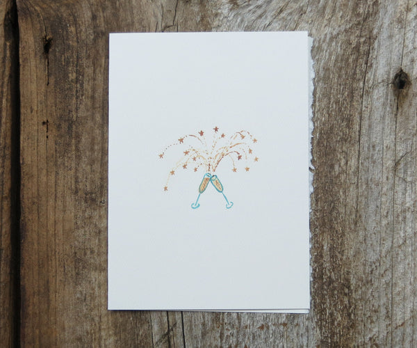 champagne glasses card