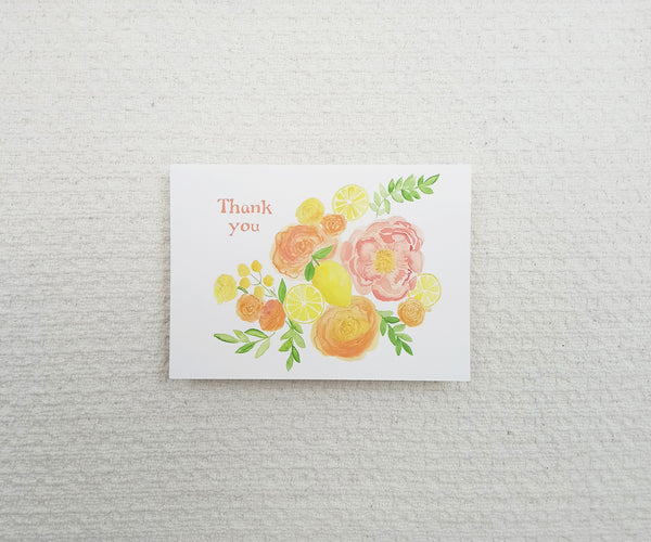 Coral Ombre Wedding Thank You Note