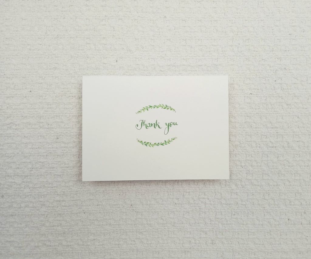 Encircled with Greens Wedding Thank You Notes