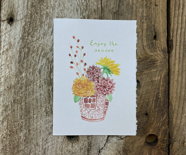 fall flowers card