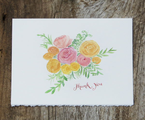 Fancy Flower Thank You Card