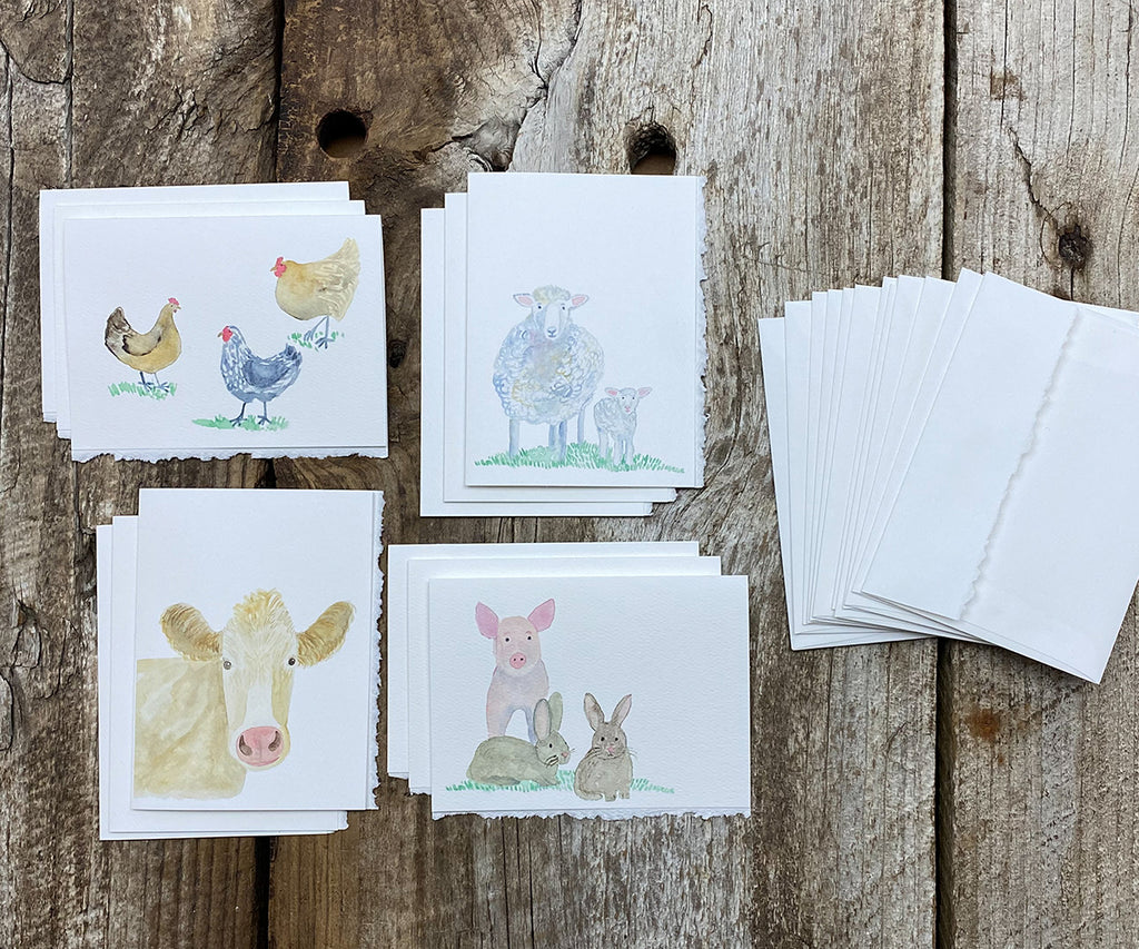 farm friends notecards