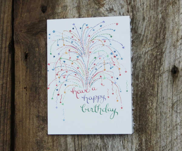 Fireworks birthday card