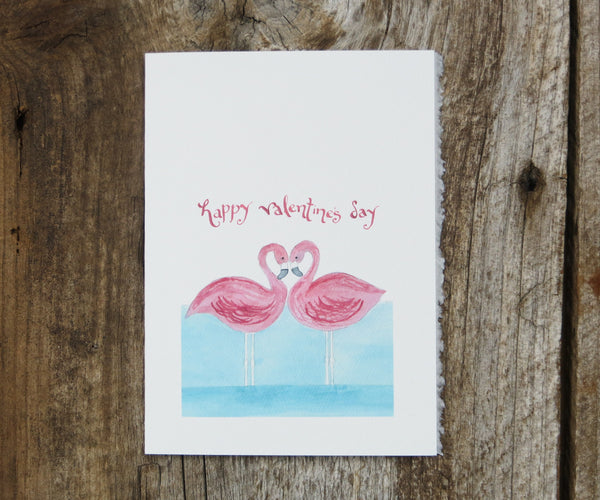Flamingoes Valentines Card