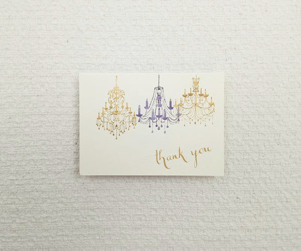 Gold Chandelier Thank You Notes