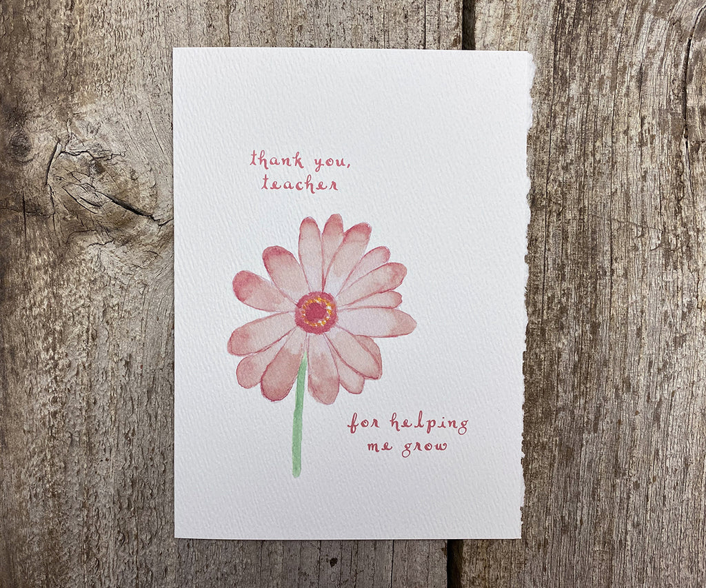 growing flower teacher card