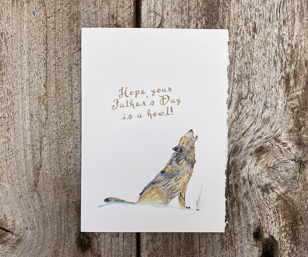 howling wolf father's day card