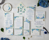 hydrangea blueberries wedding invitation