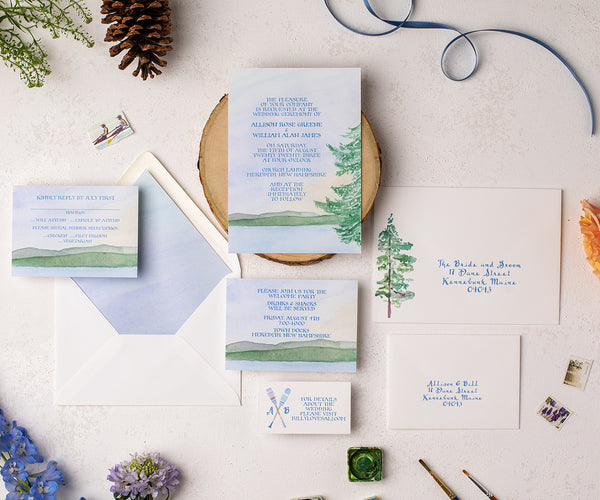 Lake View wedding invitation