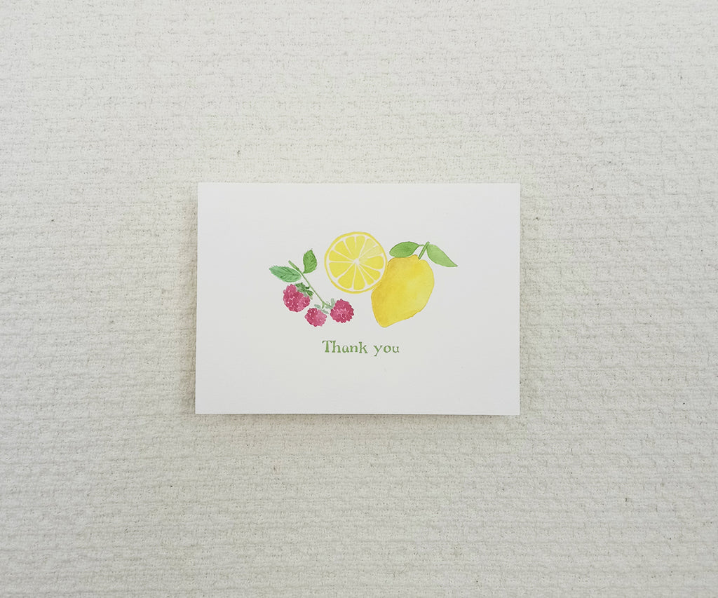 Lemon Raspberry Wedding Thank You Notes