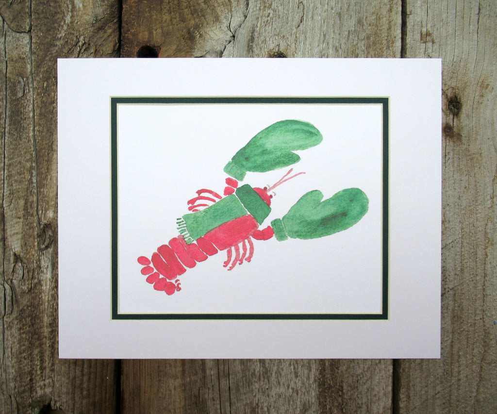 lobster christmas print