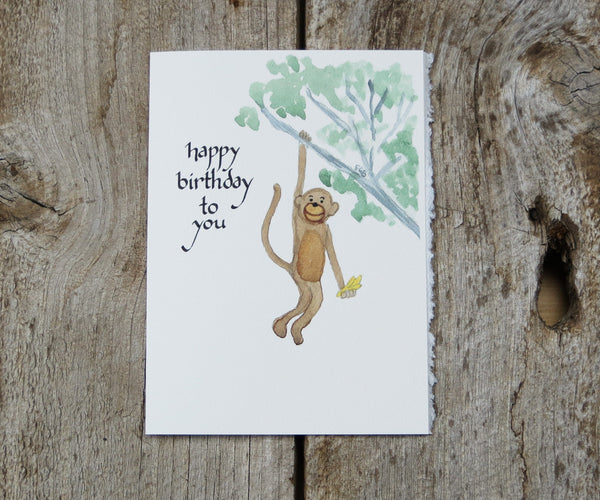 Monkey Birthday Card