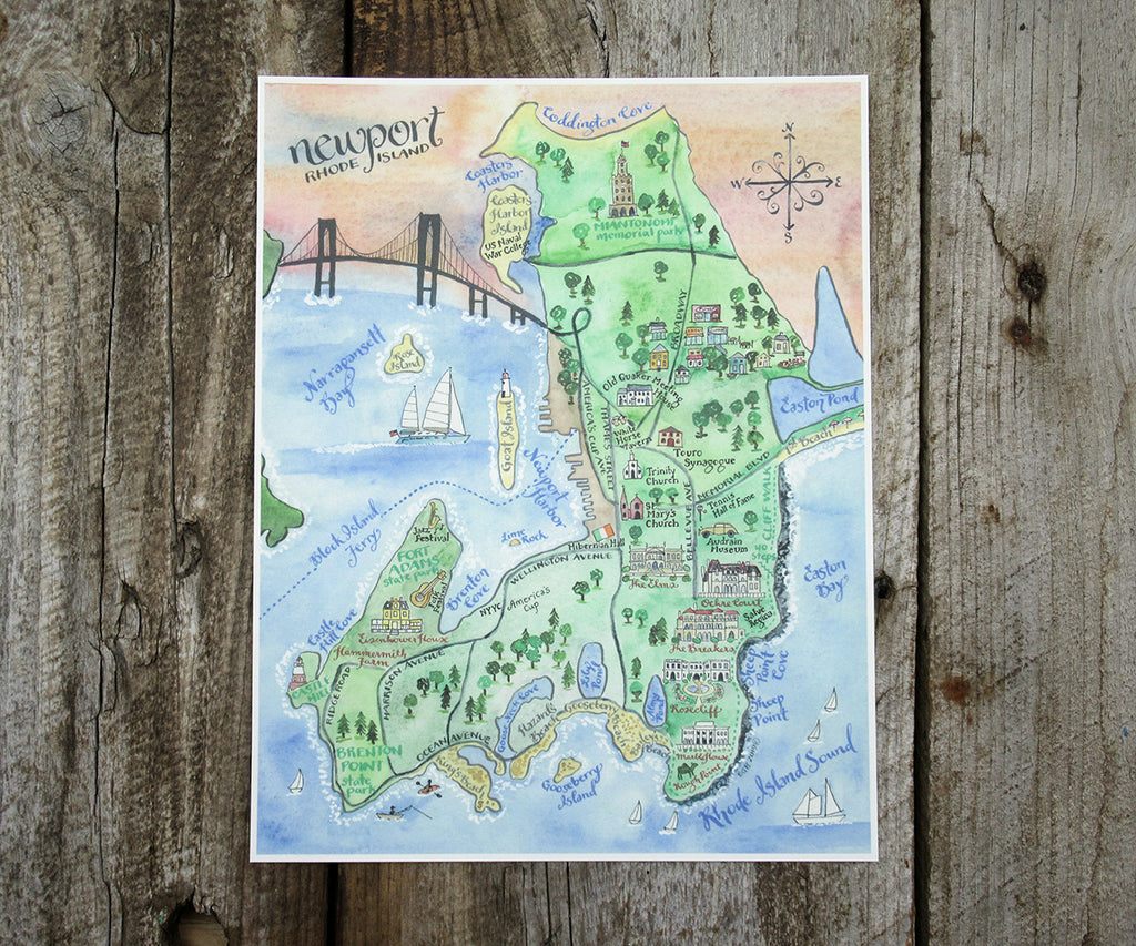 Newport, Rhode Island map