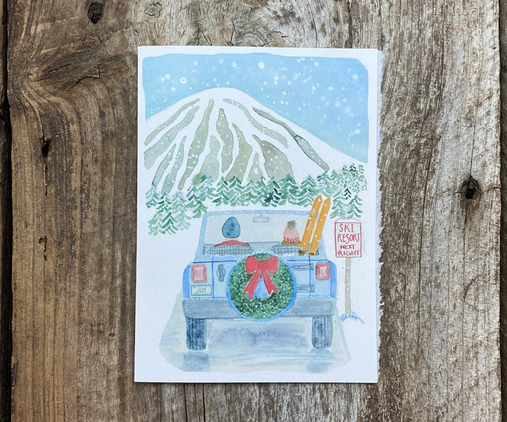 Winter ski trip card