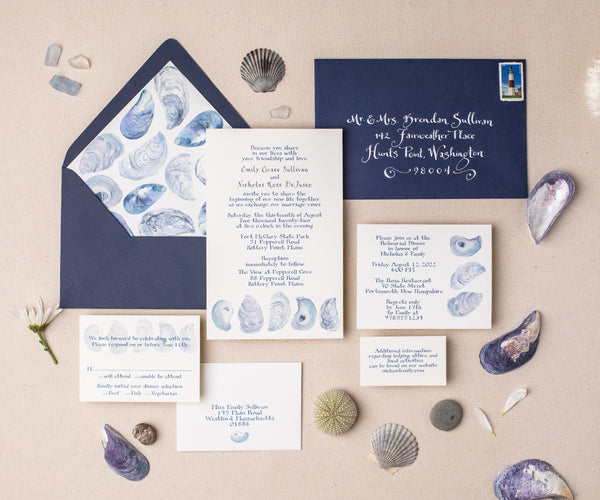 Oyster bar wedding invitation