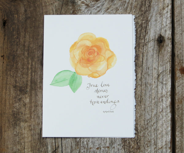 Peach Rose Valentines Card