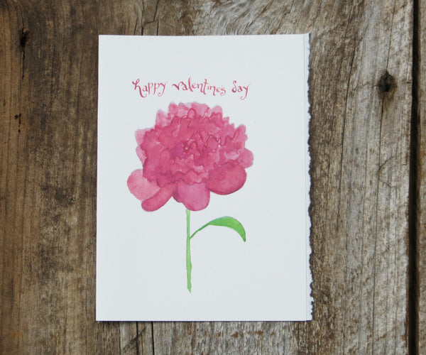 Peony Valentines Card