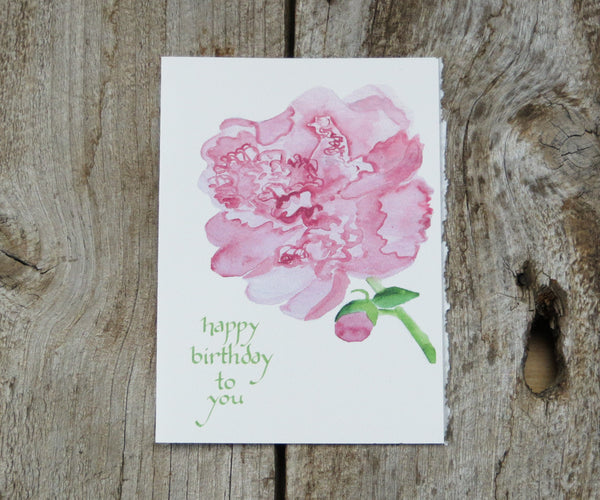 Peony birthday card