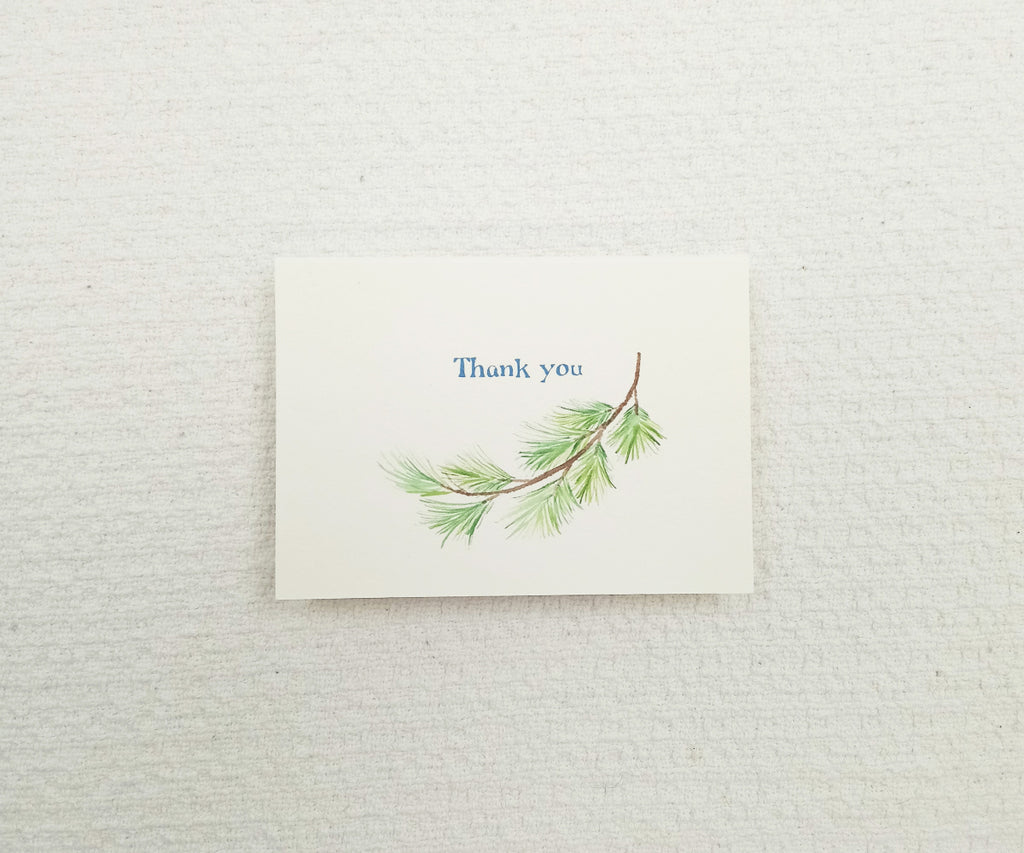 Pine Bough Wedding Thank You Notes