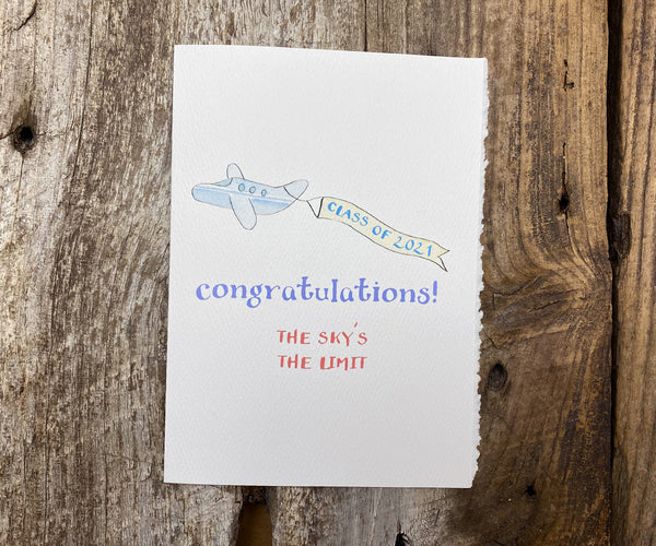 airplane graduation card