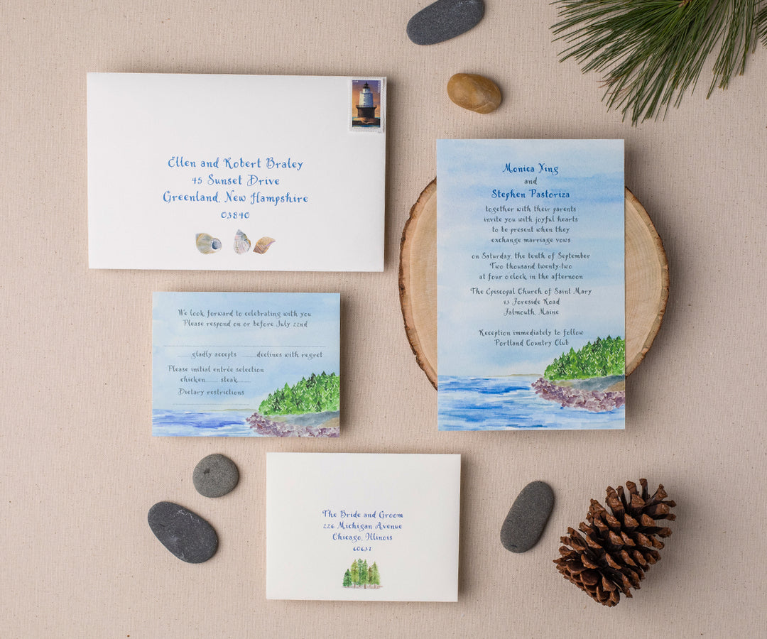Rocky Shore wedding invitation