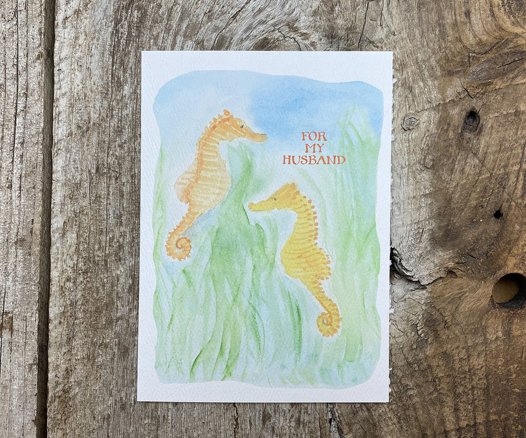 Seahorse Valentine's card
