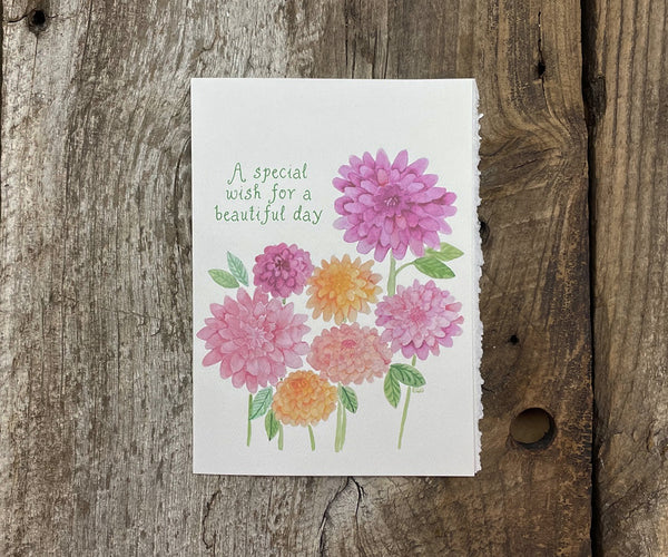 special dahlias birthday card