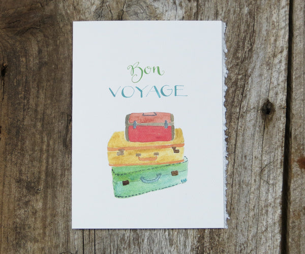 Suitcases Bon Vogage Card