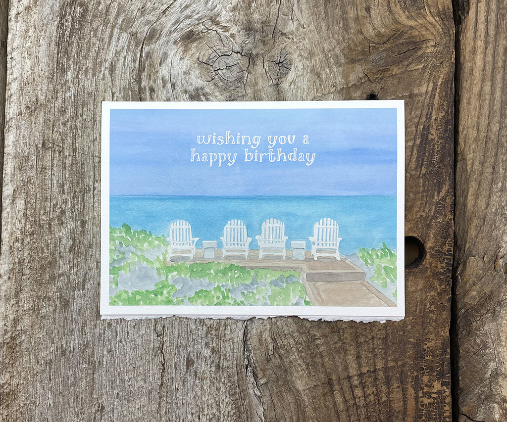 tropical chairs birthday card