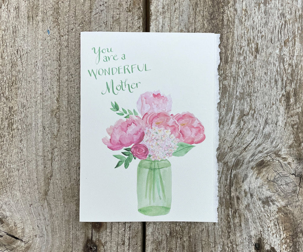 wonderful mother peonies card