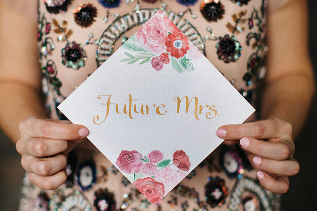 Valentine's Day styled shoot with gold calligraphy