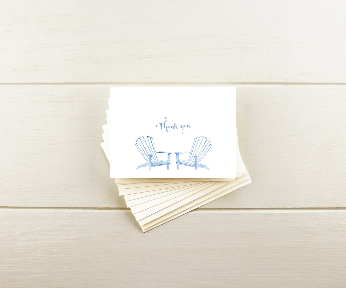 SALE 2 Adirondack Chairs Thank You Note Cards – El's Cards