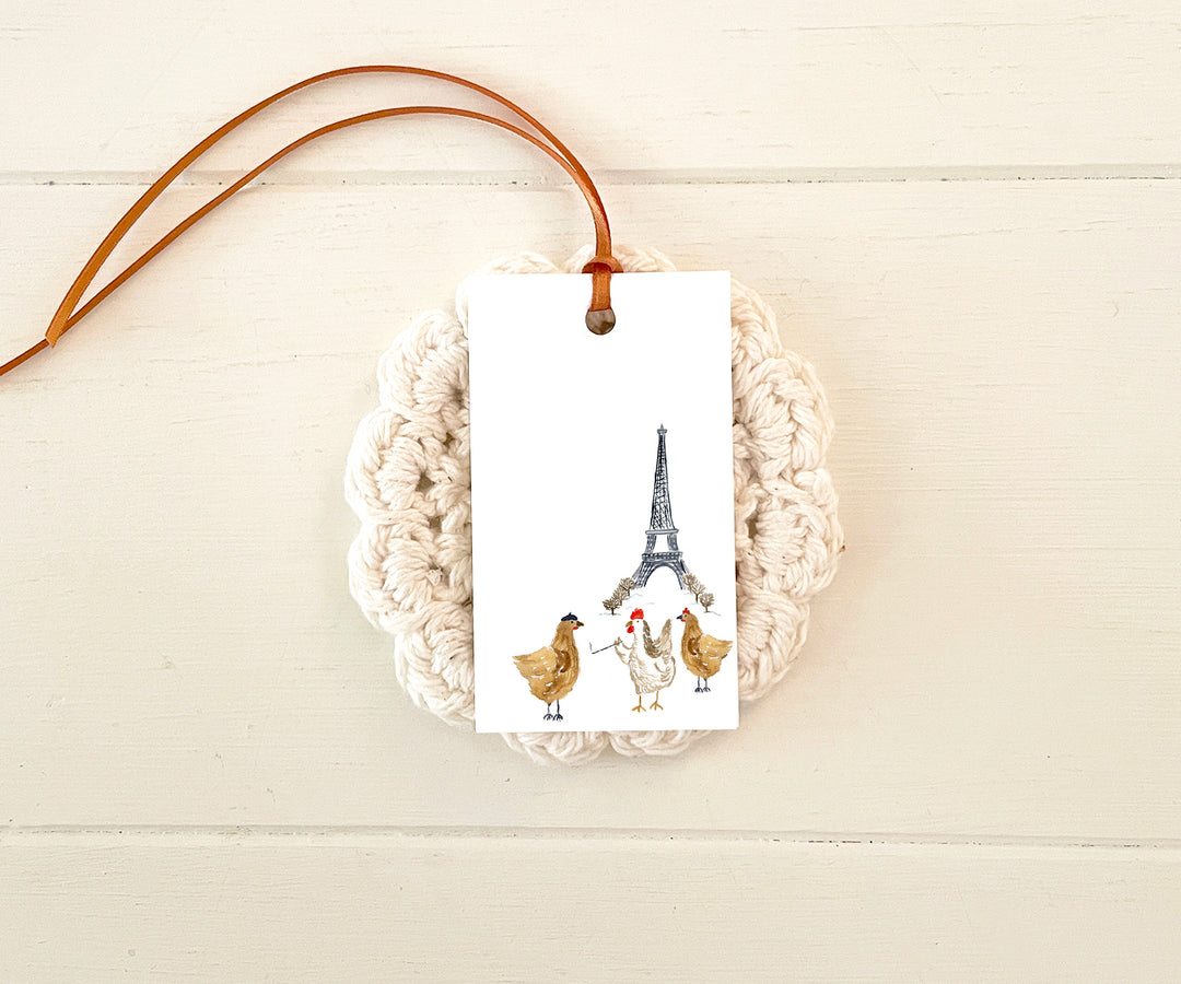 3 French Hens Holiday Gift Tags