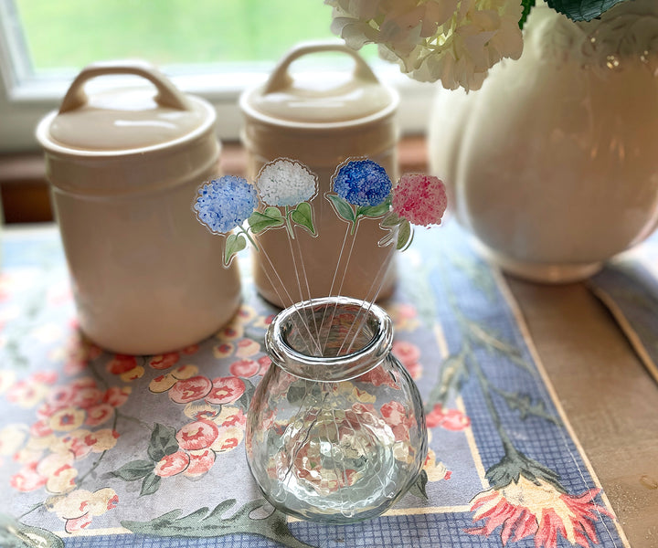 Colorful Hydrangeas Stir Sticks