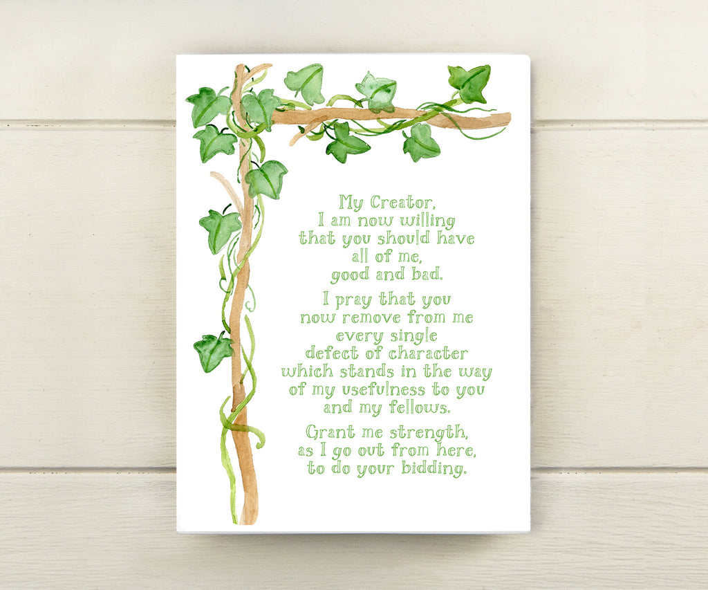 er plant movement prayer 7th Step Prayer Recovery Card – El's Cards