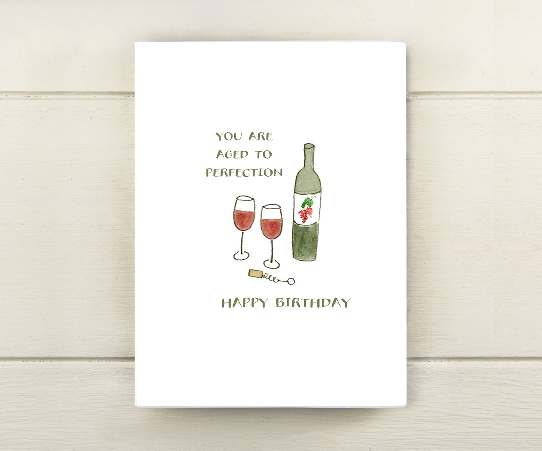 Aged to Perfection Wine Birthday Card
